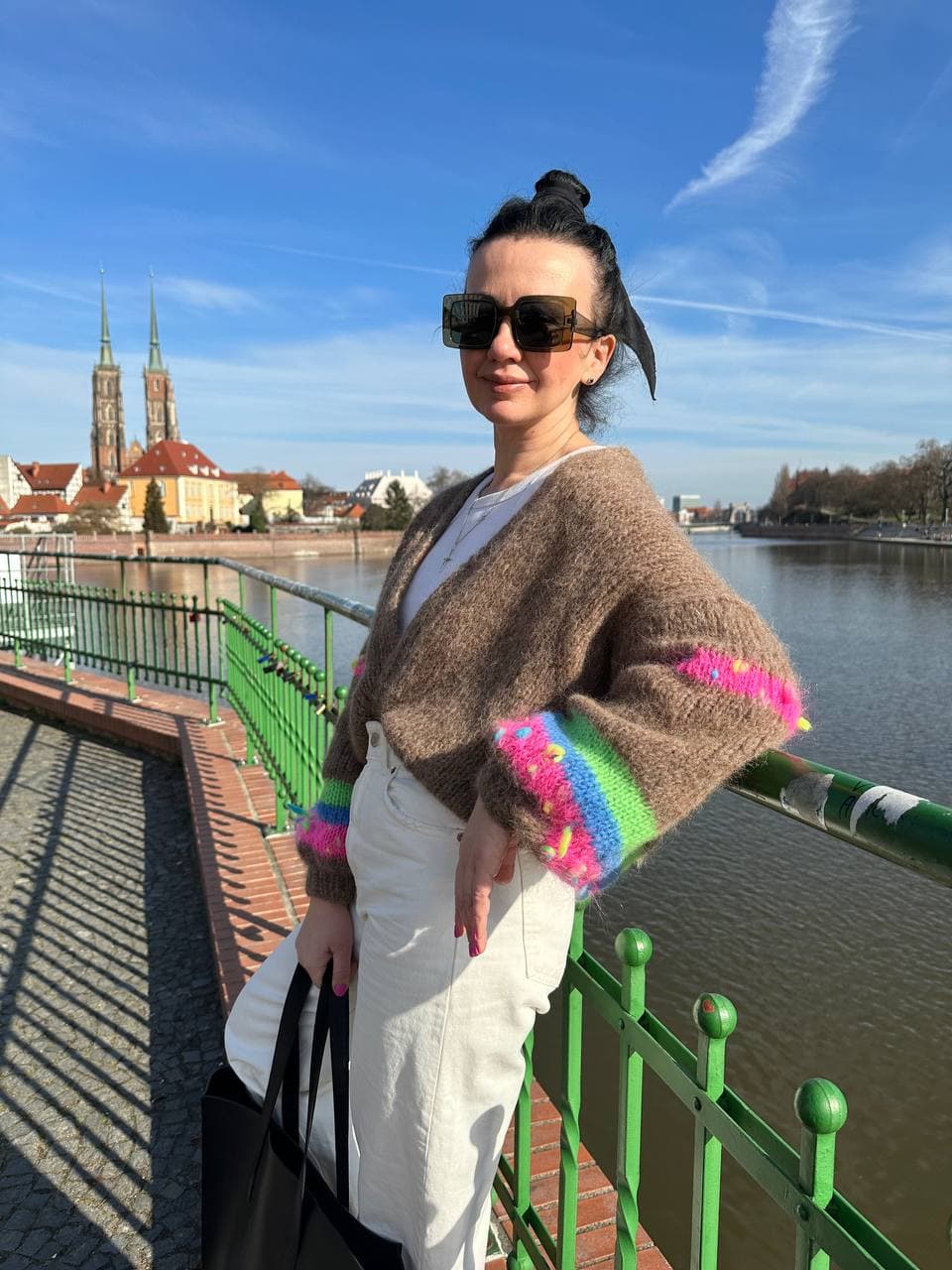 Rainbow Mohair Stripe Alpaka Silk Cardigan